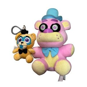Funko FNAF Five Nights at Freddys Fazbear Pink Spring & Glamrock Freddy Clip Lot